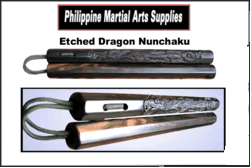 Etched dragon nunchuks