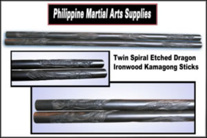 Twin Spiral Etched Dragon Sticks